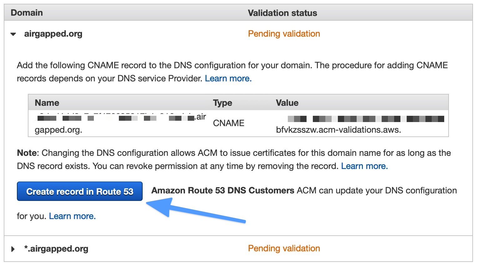 Domain Verification with Route53
